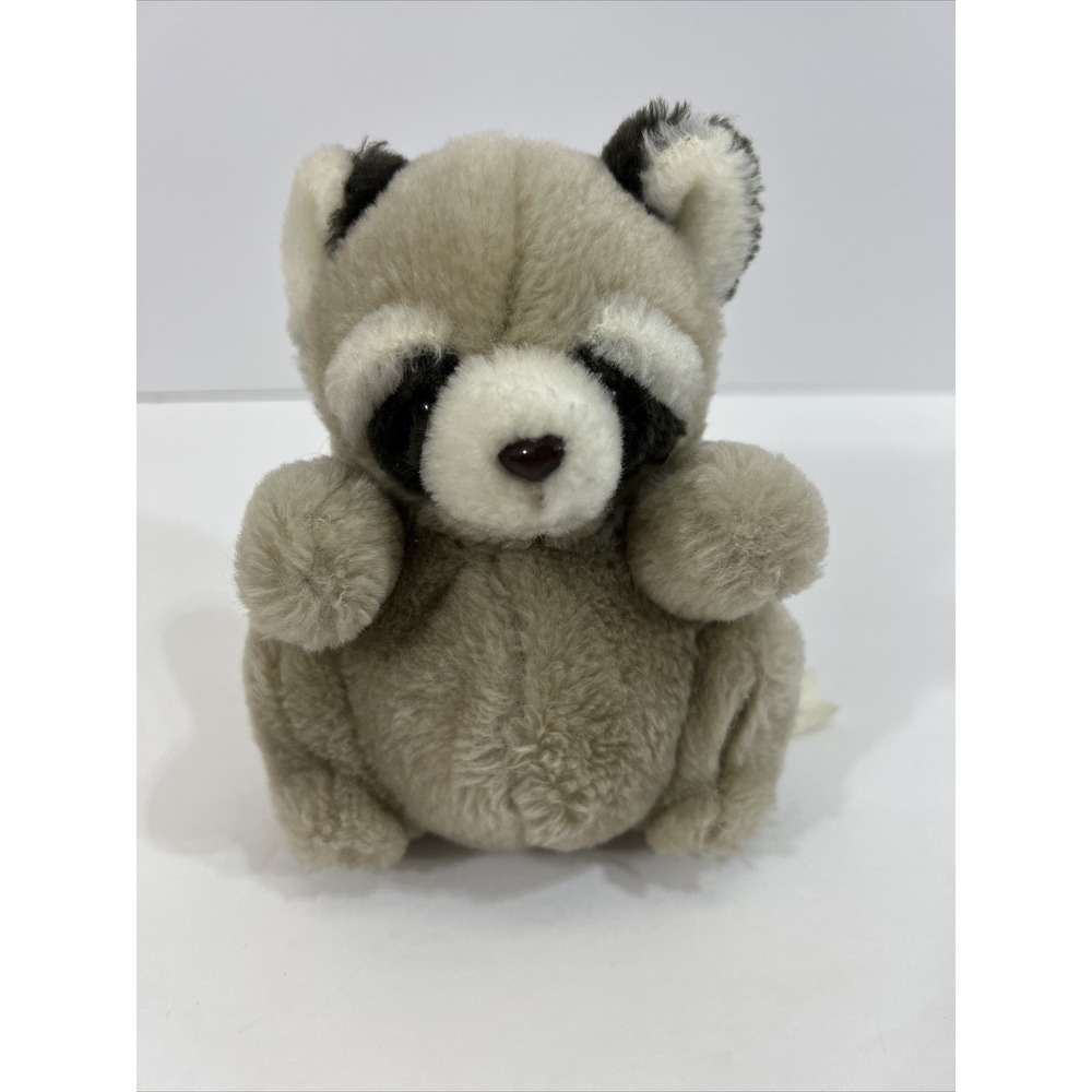 Vintage 1980 Daekor Hudson Brands Potbelly Pot Bellied Raccoon Plush 6"